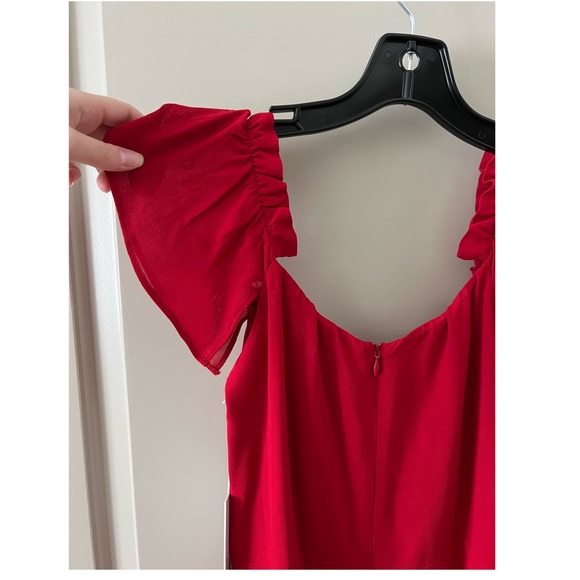 Reformation Butterfly Dress in Cherry Red - Picture 10 of 14